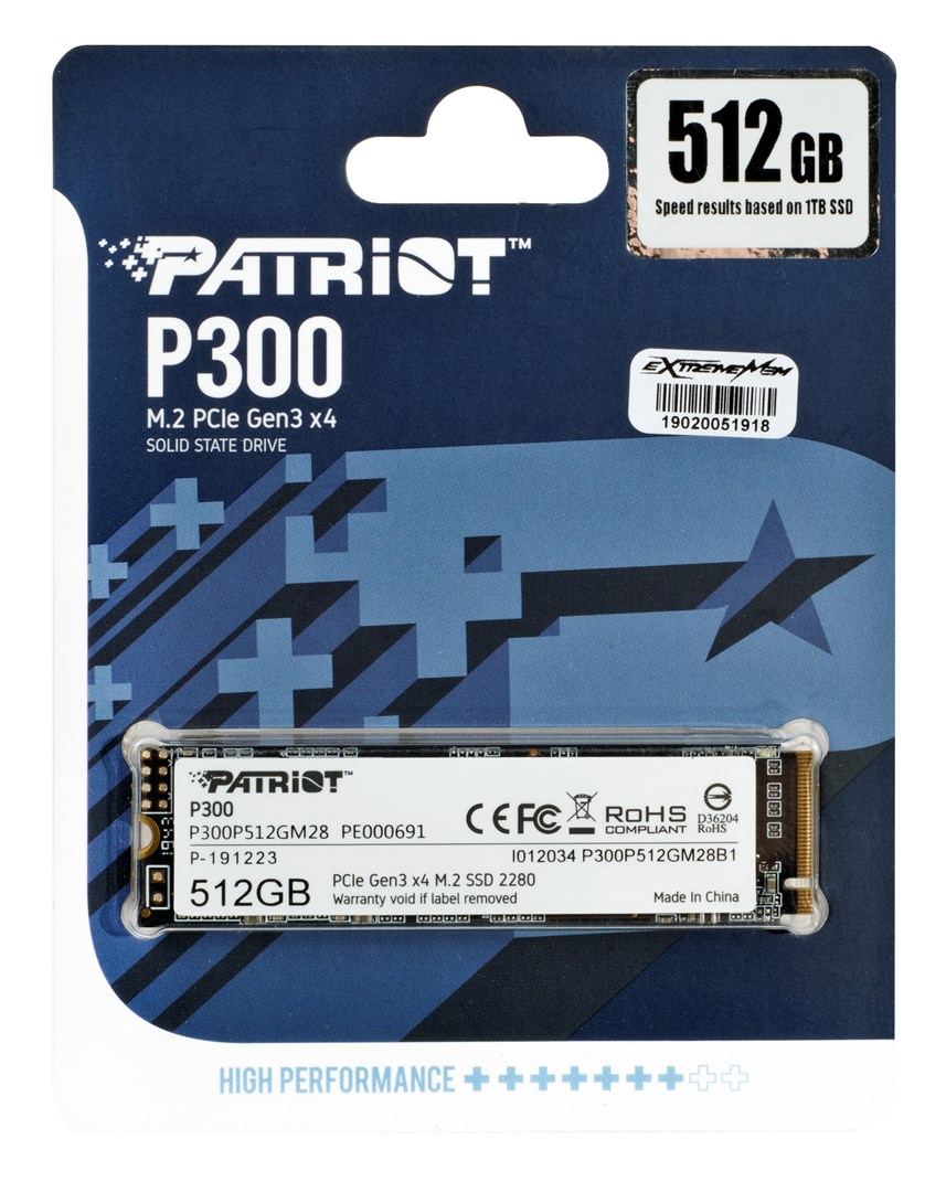 SSD-NVME-512GB-PATRIOT-P300-M.2-2280-PCIE-GEN-3X4-NVME-VELOCITÀ-LETTURA-E-SCRITTURA-SEQUENZIALE-FINO-A-1700-MB/S-E-1100-MB/S